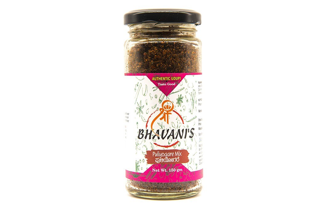 Bhavani's Puliyogare Mix Powder    Glass Jar  150 grams